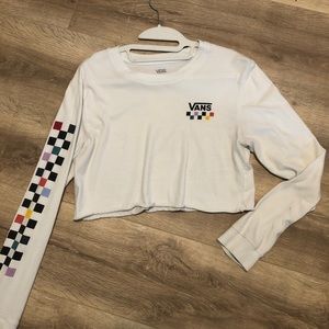 Vans coloured checkered long sleeve crop top